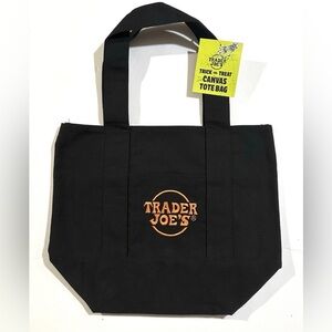 Trader Joe’s Trick-or-Treat Mini Canvas Tote Bag -black